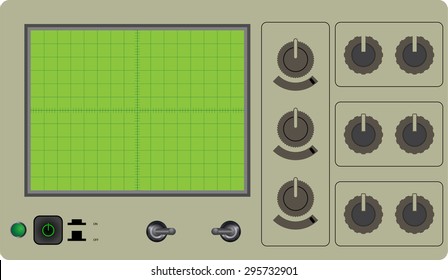 Vector illustration of one oscilloscope