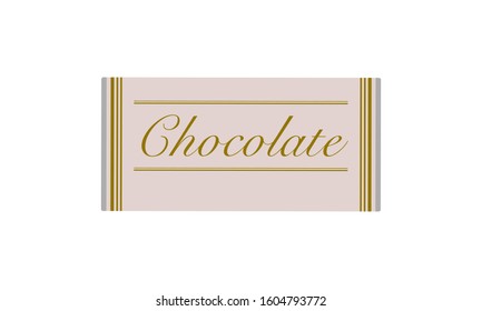 Vector illustration of one packaged white chocolate