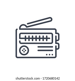 Vector illustration of one radio communication icon or logo with black color and line design style
