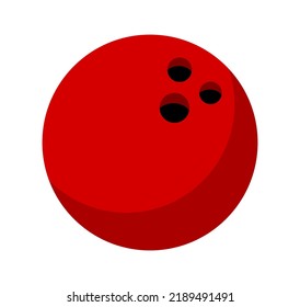 Vector illustration of one red bowling ball icon on white background.