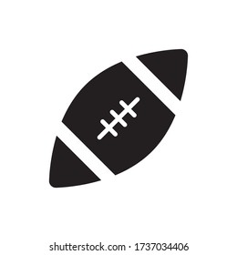 Vector illustration of one rugby ball icon or logo with black color and glyph design style
