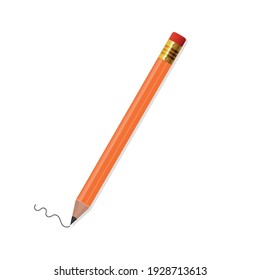 Vector illustration of one sharpened pencil isolated on white background