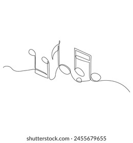 Vector illustration of one single line art drawing of guitar world music day