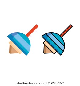 vector illustration one spinning toy icon or logo with flat and lineal color design style