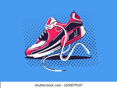 Vector illustration of one sports running Shoe