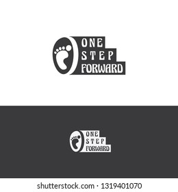 Vector Illustration One Step Forward Logo Design. Vector Eps