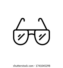 Vector illustration of one sunglass icon or logo with black color and line design style