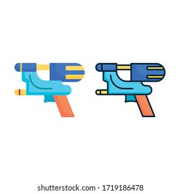 vector illustration one water gun icon or logo with flat adn lineal color design style