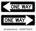 Vector illustration of a "one way" road/street sign.