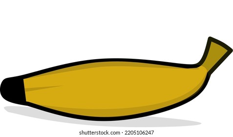 ilustración vectorial de un plátano maduro amarillo