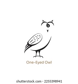 a vector illustration of a One-Eyed Owl