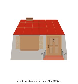 Vector illustration of a one-storied house