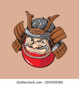 ilustración vectorial de un estilo oni samurai japan en estilo de color, se puede usar una marca de logo.