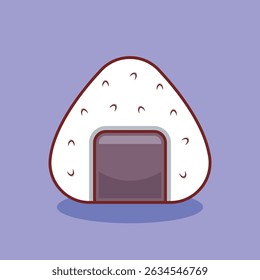 vector illustration of onigiri, vector icon illustration of Japanese food sushi