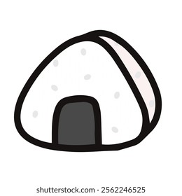 vector illustration of onigiri, Japanese traditional rice, isolated on white background 