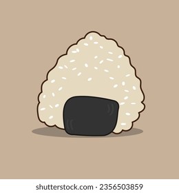 The vector illustration of onigiri showcases this iconic Japanese food in artistic detail, captivating the eye with its deliciousness and beauty
