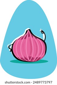 A vector illustration of an onion.