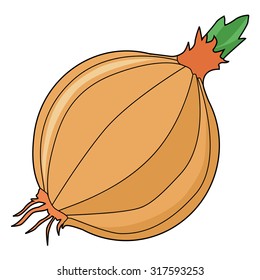 vector illustration of onion, ingredient for meals