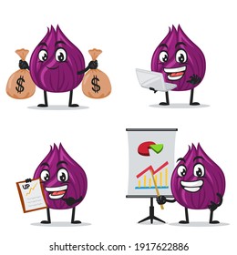 vector illustration of onion mascot or character collection set with business theme