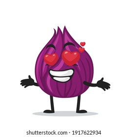 vector illustration of onion mascot or character crying