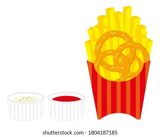 Vektorgrafik von Zwiebelring und Pommes frites