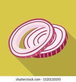 Vector illustration of onion and slice icon. Web element of onion and purple stock vector illustration.