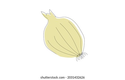 Vector illustration of onions - ripe vegetable, organic food. Icon, logo template for many purposes isolated on white background.