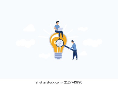 ilustración vectorial, asistente en línea en el trabajo. promoción en la red. gerente de trabajos remotos, buscando nuevas soluciones de ideas, trabajando juntos en la empresa, vector de lluvia de ideas