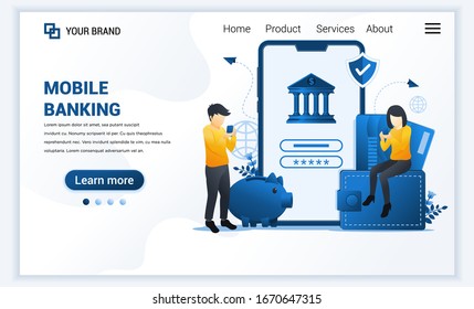 Vector illustration of Online banking, online financial investment concept with characters. Modern flat web landing page template design for website and mobile website. flat cartoon style