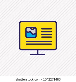 Vector illustration of online booking icon colored line. Beautiful vacation element also can be used as computer icon element.