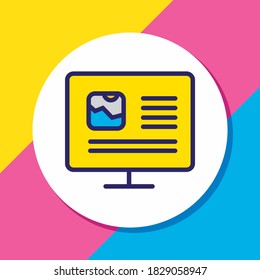 Vector illustration of online booking icon colored line. Beautiful travel element also can be used as computer icon element.