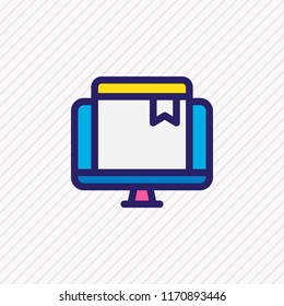 Vector illustration of online bookmark icon colored line. Beautiful book element also can be used as ebook icon element.