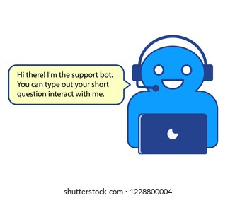 The vector illustration of online chatbot character.