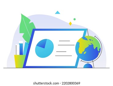 Ilustración vectorial de la educación en línea.
