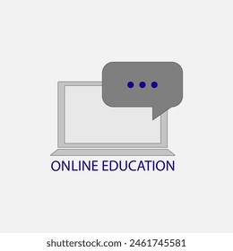 Vector illustration of online education. Distance education, advanced courses, e-learning