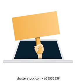 Vector illustration of online empty sign abstract conceptual image.