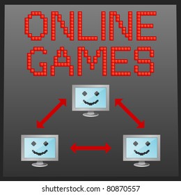 Vector illustration of on-line game banner