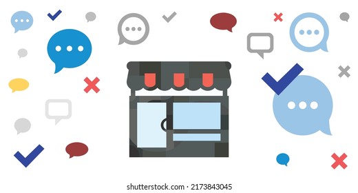 ilustración vectorial de las opiniones y comentarios de las tiendas de Internet en línea