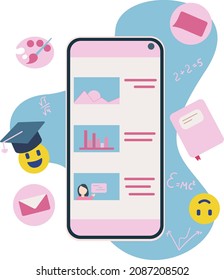 Ilustración vectorial para el aprendizaje en línea, cursos en línea, negocios y conferencias.