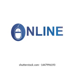 Vector Illustration Online logo design with Mouse icon