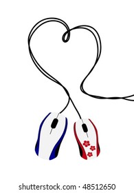 vector illustration of on-line love
