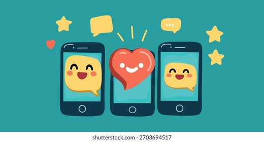 Vector illustration online messaging smartphone design