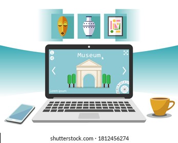 Vector illustration of online museum concept
