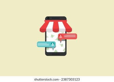 vector illustration of online sales