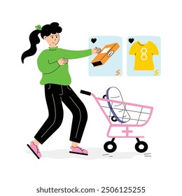 A vector illustration of online shopping