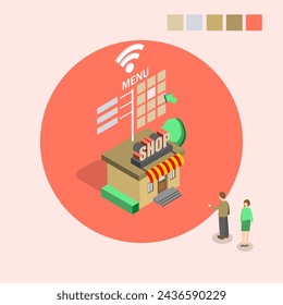 Vector illustration online shopping application whit cart business icon web site digital marketing sale, flat design vector.
