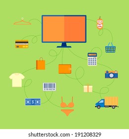 vector illustration of online shopping concept