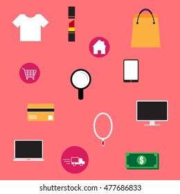 vector illustration of online shopping icon flat design