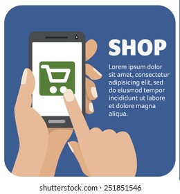 Vector illustration of an online store in flat style