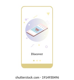 Vector illustration of online store promotion, e-commerce, and add to chart on the onboarding app screen and web concept. Interface Online Shopping UX, UI GUI screen template for smart phone or web.